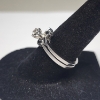 Image 2 : Gorgeous 14K White Gold Set of Two Rings w/ Diamond - Size 7 - Total Weight: 4.6g