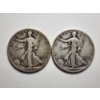 Image 1 : Two Walking Liberty 90% Silver Half Dollars ~ 1943 & 1945 ~ $1.00 Face Value