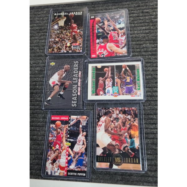 (6) Assorted Year/Card Type Michael Jordan Basketball Cards