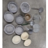 Image 1 : Vintage Enamelware Collection And Two Tin Maple Syrup Bucket Lids