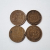 Image 6 : Four U.S. Cents: 1954 & 1928 Wheat / 1891 & 1907 Indian 