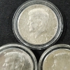 Image 2 : Three 90% Silver United States 1964 Kennedy Half Dollars in AU Condition ~ $1.50 Face Value