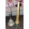 Image 1 : Vintage Brass Firefighting Hose Nozzle & School Bell As Shown