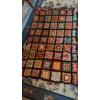 Image 1 : Vintage Hand Made Knitted Crocheted Granny Squares Quilt 6 ft x 4 1/2 ft