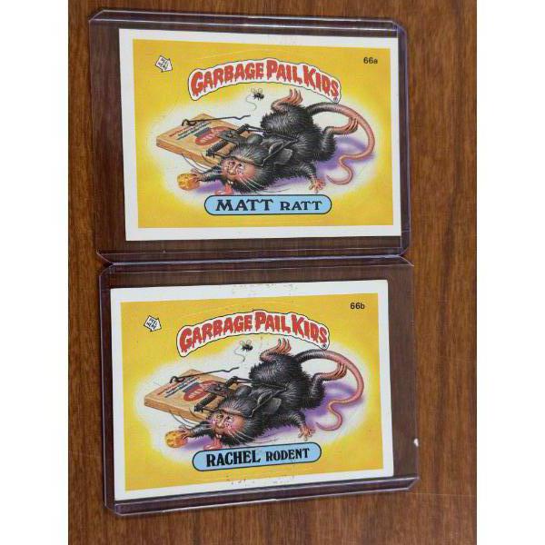 1985 Garbage Pail Kids - Matt Ratt & Rachel Rodent Cards - 66A & 66B - Mint Condition