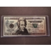 Image 1 : Incredible $20.00 Andrew Jackson .99999 Silver Foil Note In Protective Holder - Mint Condition