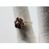 Image 2 : Lovely 14K Gold Ring Sized 7 Featuring Red & Clear Stones Weighing 2.1 Grams 