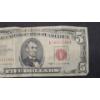 Image 3 : United States Series 1963 $5 Red Seal Bank Note With Granahan And Dillon Signatures - Face Value: $5