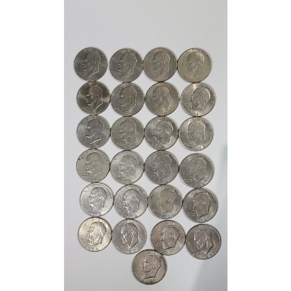 (25) Assorted Years Eisenhower Dollars - Face Value: $25.00