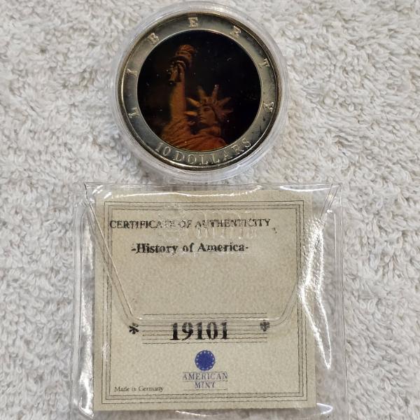 $10 (LRD) Holographic Commemorative Coin from the Republic of Liberia - AFV $.05