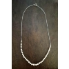 Image 2 : 18 Inch Sterling Silver & Superb Graduated Pearl Necklace - Rare Silver White Color  Must See!