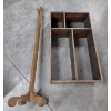 Image 1 :  Vintage Home Items Including Wood 67'' Coat Tree & 43''x25''x9.8'' Wood Shelf