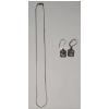 Image 1 : Sterling Silver 16" Necklace & "Love me, Love me not" Dangle Earrings - Weight: 8.6g