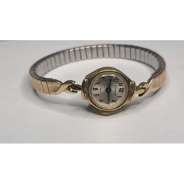 Vintage Clinton 17-Jewel Gold-Toned Women's Mechanical Wristwatch - Condition Unknown