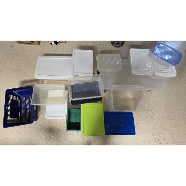 Huge Lot of Plastic Totes - Only 3 without Lids