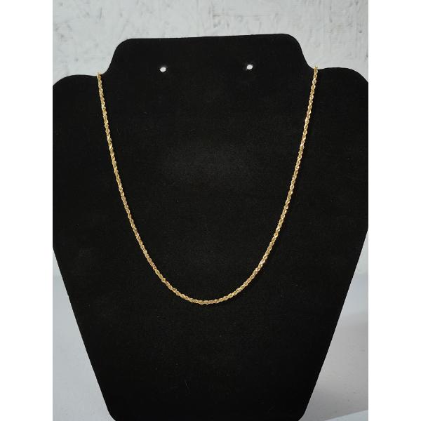 14K Yellow Gold Rope Twist Chain 20" Necklace TW: 7.5g