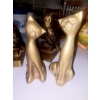 Image 3 : 4 Pcs Brass Figures - 2 Owl Brass Bookends, 2 Oriental Brass Cats 