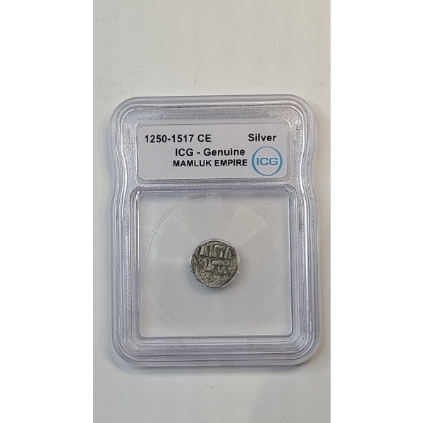 ICG Genuine 1250-1517 CE Mamluk Empire Silver Dirham Coin