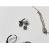 Image 3 : Sterling Silver: 3-Stone Necklace, 3-Stone Dangle Earrings, Stud Earrings Total Weight: 5.2g