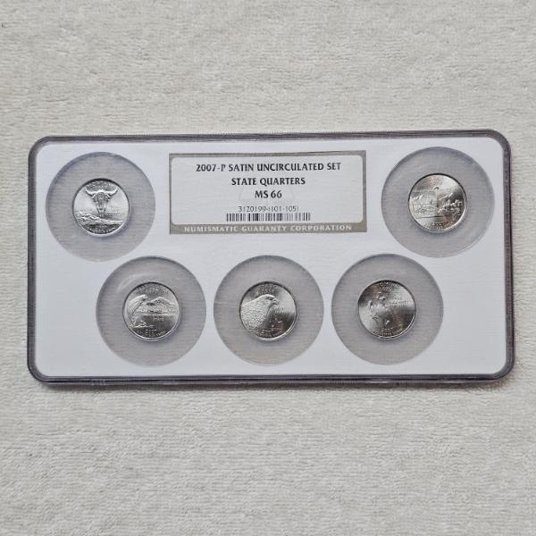 2007-P Satin Uncirculated Set of US State Quarters Professionally Graded MS 66 by the NGC