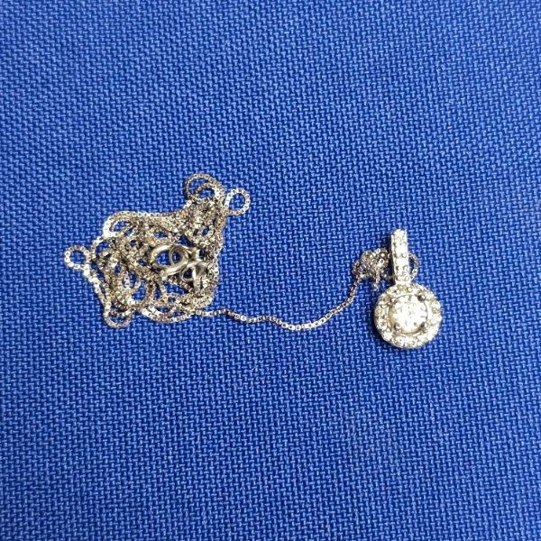 14k Gold Chain and Pendant with Real Diamond - 2g TW