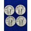 Image 1 : x4 Assorted Years United States Standing Liberty 90% Silver Quarters FV: $1.00
