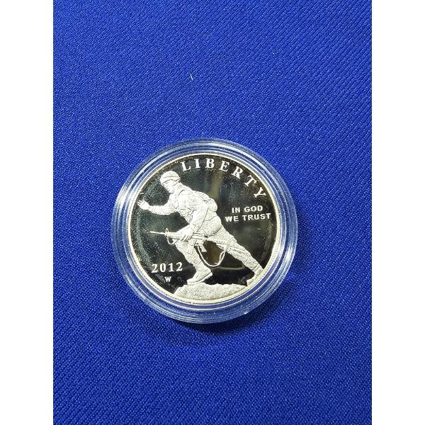 2012- W United States Army Infantry Soldier Uncirculated Silver Dollar Coin