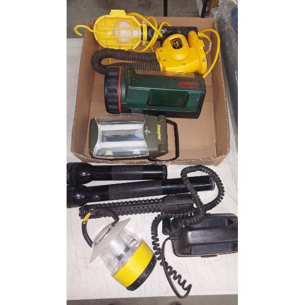 Box Lot Of Assorted Portable Lighting - See Picture