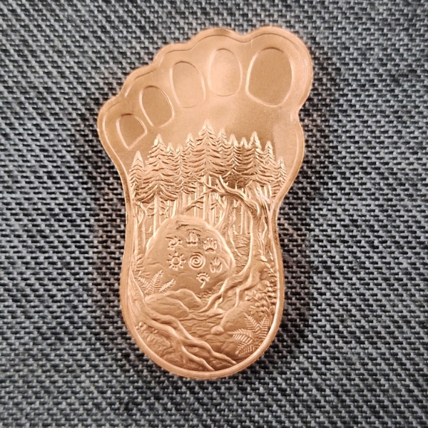 Stunning Bigfoot Footprint Shaped 1 Oz .999 Fine Copper Bar
