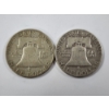 Image 4 : Two 90% Silver United States Franklin Half Dollars ~ Both 1962-D ~ $1.00 Face Value