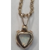 Image 4 : 10K Gold Pendant With Heart Cut Fire Opal On Gold Filled 18" Chain - See Description For Weights