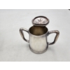 Image 8 : 3 Silver-Plated Pieces: Engraved Bucket, Creamer/Small Coffee Pot, & Cross Pendant TW: 2.0lbs