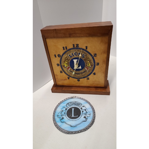 Beautiful Handmade 'Massillon Lions' Clock & Decorative Art Piece