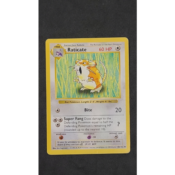  Pokémon TCG Raticate #40/102 Base Set Card