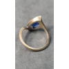 Image 5 : 10K 969 JTC Gold Claw-Set Oval Ring With Blue Sapphire & Clear Stones - Size 6.5 - Weight: 2.5g