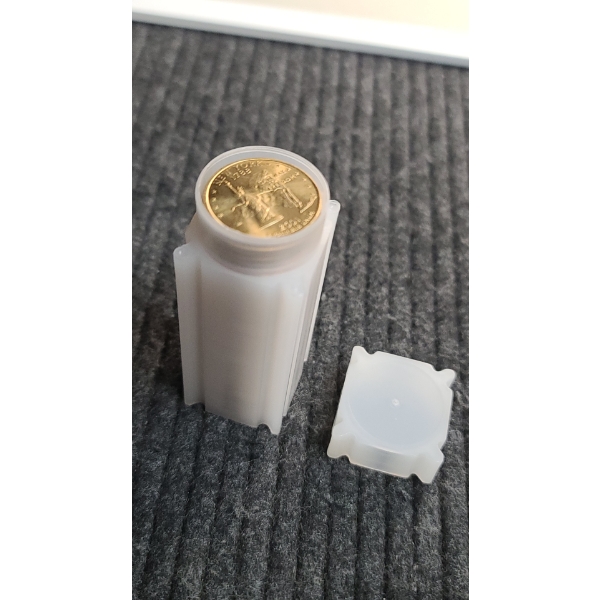 Tube Of (40) Assorted United States State Quarters (4) Are Gold Plated Face Value: $10