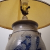 Image 10 : Nice 1986 Rowe Pottery Works Crock Lamp Ft. Beautiful Bird Painted On Side ~ With Shade