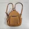 Image 1 : Camel Faux Leather Mini Backpack Purse With Chain Motif Lining