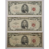 Image 1 : (3) United States Series 1963 $5 Red Seal Bank Notes - Face Value: $15.00