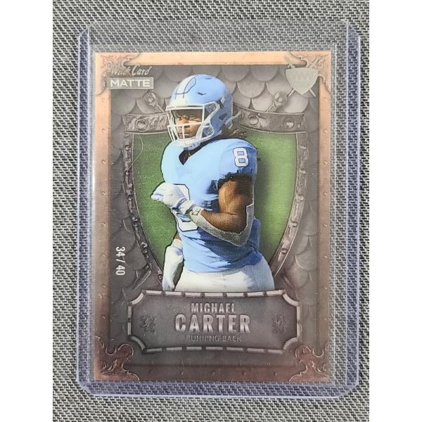 Wild Card Michael Carter NUMBERED 34/40 Football Trading Card