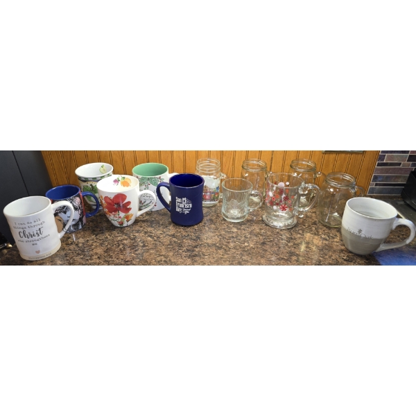 13 Assorted Mugs - Various Sizes