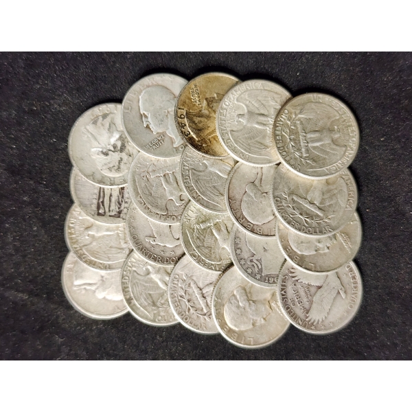 Twenty Assorted 90% Silver United States Quarters - $5.00 Face Value - See Description