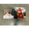 Image 1 : Chicken Wall Hanging Photos - One Frame is Broken - Chicken Eating an Egg - Wild Chicken - 20x20" 
