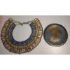 Image 1 : Cleopatra Style Beaded Revival Bib & Decorative Nefertiti Plate 