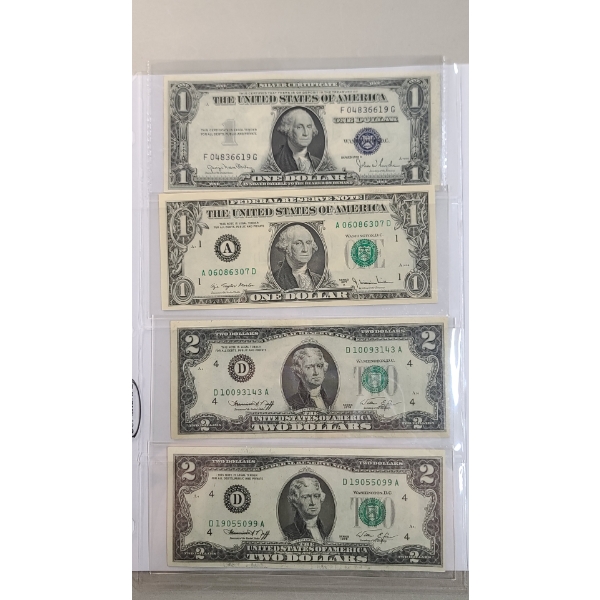 Assorted United States Currency Including Series 1935 D $1 Silver Certificate - Face Value: $6.00