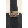 Image 1 : 14K Yellow Gold Women's Cluster Cocktail Ring Featuring Multi-Gemstones - Size 6 - Weight: 3.8g