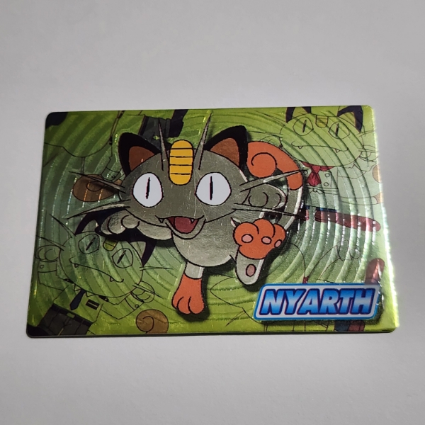Vintage 1999 Japanese Meiji Promo Meowth Pokemon Trading Card ~ RARE Promotional Trading Card 