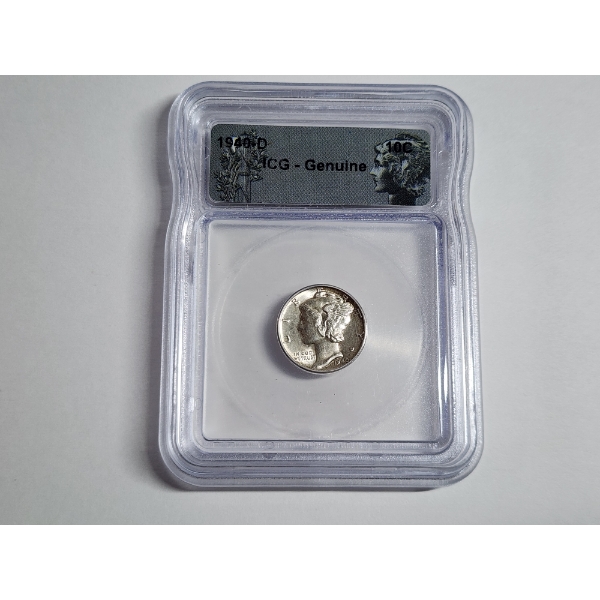 1940-D Silver Mercury Dime ICG Genuine