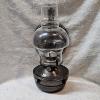 Image 1 : Vintage Brass Wall Mount Kerosene Oil Lamp with Glass Chimney and Reflector Bracket