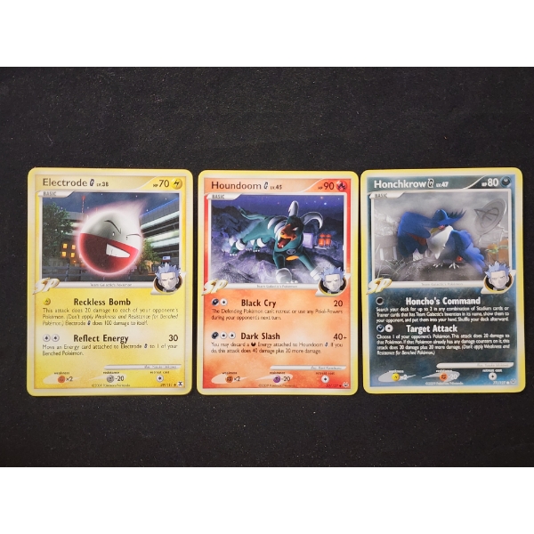 Lot of Three Team Galactic Vintage Pokemon Trading Cards 